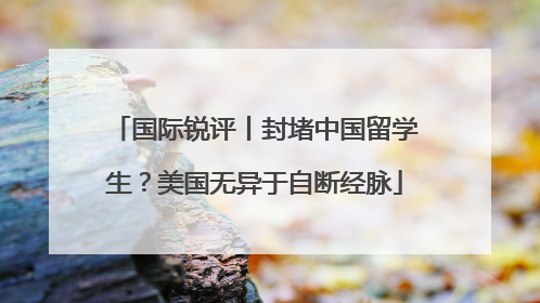 国际锐评丨封堵中国留学生？美国无异于自断经脉