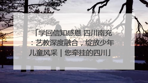 学回信知感恩 四川南充：艺教深度融合，绽放少年儿童风采｜您牵挂的四川