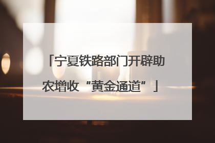 宁夏铁路部门开辟助农增收“黄金通道”