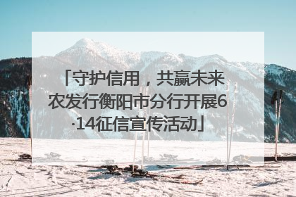 守护信用，共赢未来 农发行衡阳市分行开展6·14征信宣传活动