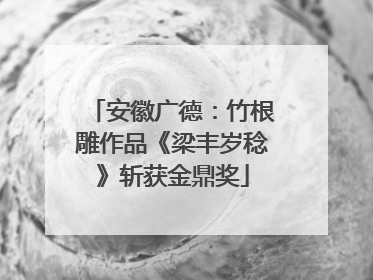 安徽广德：竹根雕作品《梁丰岁稔》斩获金鼎奖