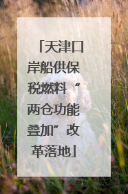 天津口岸船供保税燃料“两仓功能叠加”改革落地