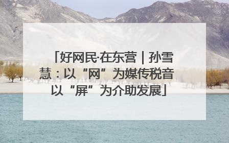 好网民·在东营｜孙雪慧：以“网”为媒传税音 以“屏”为介助发展