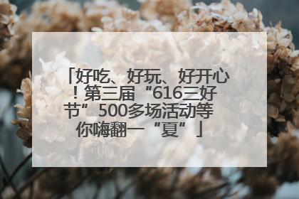 好吃、好玩、好开心！第三届“616三好节”500多场活动等你嗨翻一“夏”