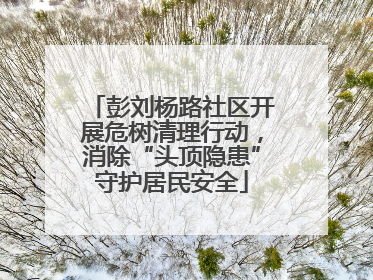 彭刘杨路社区开展危树清理行动，消除“头顶隐患”守护居民安全
