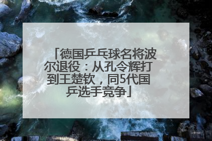 德国乒乓球名将波尔退役：从孔令辉打到王楚钦，同5代国乒选手竞争