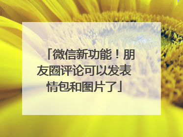 微信新功能！朋友圈评论可以发表情包和图片了