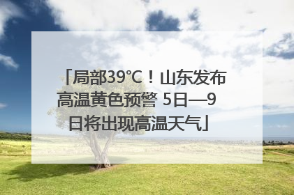局部39℃！山东发布高温黄色预警 5日—9日将出现高温天气