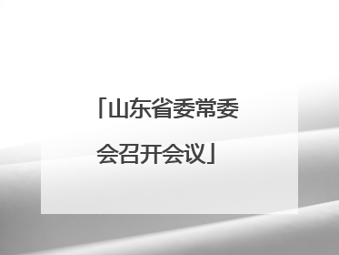 山东省委常委会召开会议