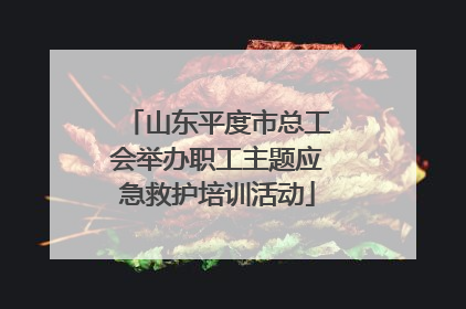 山东平度市总工会举办职工主题应急救护培训活动
