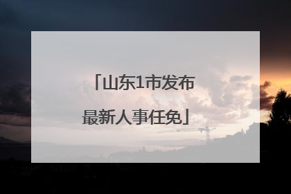 山东1市发布最新人事任免