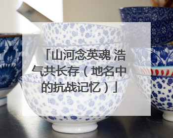 山河念英魂 浩气共长存（地名中的抗战记忆）