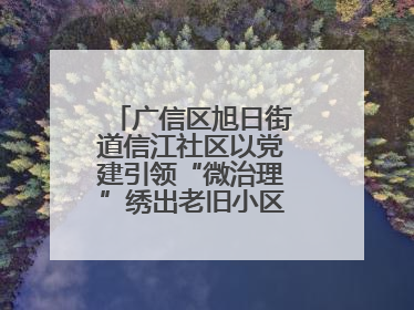 广信区旭日街道信江社区以党建引领“微治理”绣出老旧小区“幸福景”