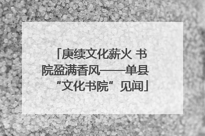 庚续文化薪火 书院盈满香风——单县“文化书院”见闻