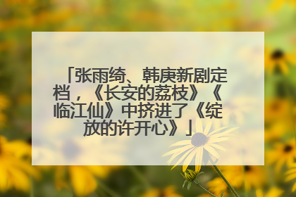 张雨绮、韩庚新剧定档，《长安的荔枝》《临江仙》中挤进了《绽放的许开心》