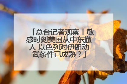 总台记者观察丨敏感时刻美国从中东撤人 以色列对伊朗动武条件已成熟？