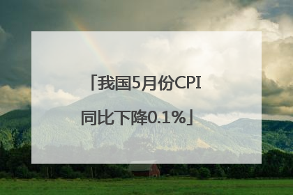 我国5月份CPI同比下降0.1%