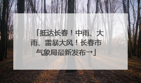 抵达长春！中雨、大雨、雷暴大风！长春市气象局最新发布→