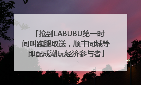 抢到LABUBU第一时间叫跑腿取送，顺丰同城等即配成潮玩经济参与者