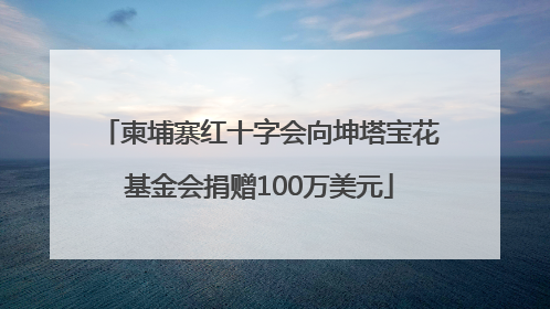 柬埔寨红十字会向坤塔宝花基金会捐赠100万美元