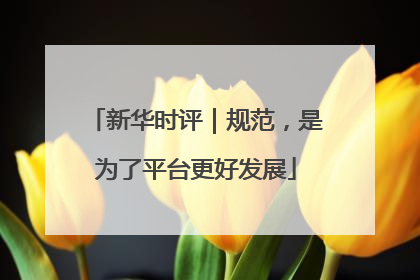 新华时评｜规范，是为了平台更好发展