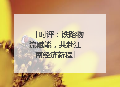 时评：铁路物流赋能，共赴江南经济新程