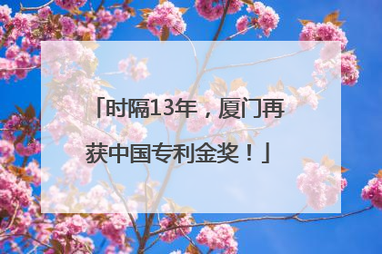 时隔13年，厦门再获中国专利金奖！