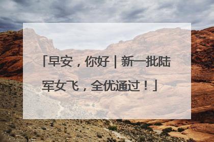 早安，你好｜新一批陆军女飞，全优通过！