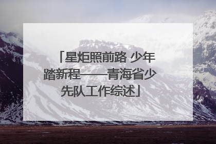 星炬照前路 少年踏新程——青海省少先队工作综述
