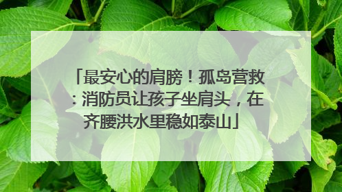 最安心的肩膀！孤岛营救：消防员让孩子坐肩头，在齐腰洪水里稳如泰山
