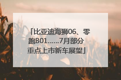 比亚迪海狮06、零跑B01……7月部分重点上市新车展望