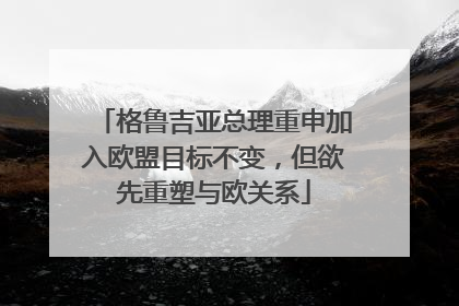 格鲁吉亚总理重申加入欧盟目标不变，但欲先重塑与欧关系
