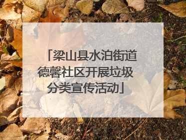 梁山县水泊街道德馨社区开展垃圾分类宣传活动