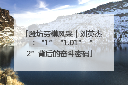 潍坊劳模风采｜刘英杰：“1”“1.01”“2”背后的奋斗密码