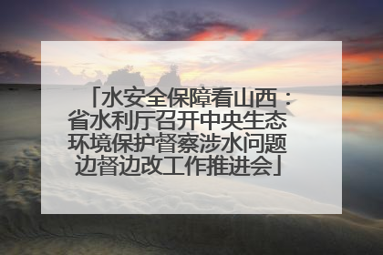水安全保障看山西：省水利厅召开中央生态环境保护督察涉水问题边督边改工作推进会