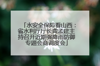 水安全保障看山西：省水利厅厅长龚孟建主持召开近期强降雨防御专题会商调度会