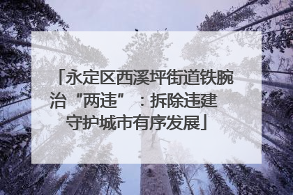 永定区西溪坪街道铁腕治“两违”：拆除违建 守护城市有序发展