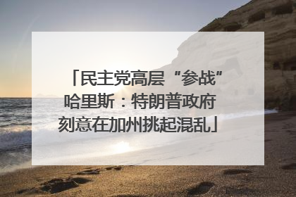 民主党高层“参战” 哈里斯：特朗普政府刻意在加州挑起混乱