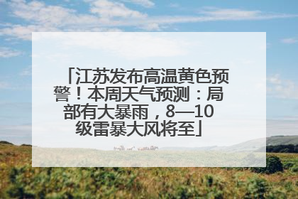 江苏发布高温黄色预警！本周天气预测：局部有大暴雨，8—10级雷暴大风将至