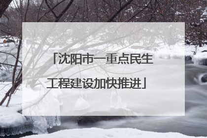沈阳市一重点民生工程建设加快推进