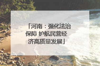 河南：强化法治保障 护航民营经济高质量发展