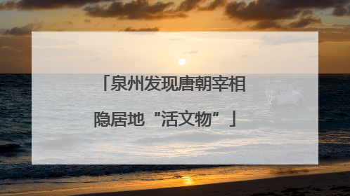 泉州发现唐朝宰相隐居地“活文物”