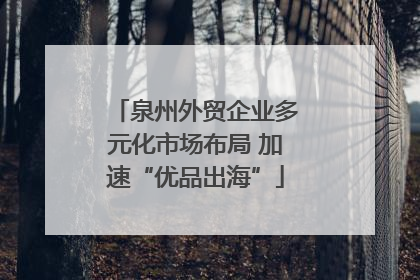 泉州外贸企业多元化市场布局 加速“优品出海”