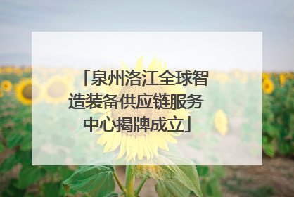 泉州洛江全球智造装备供应链服务中心揭牌成立
