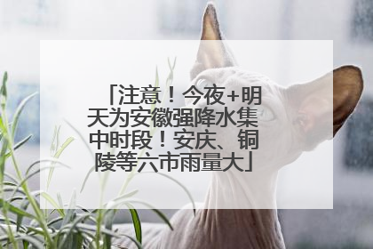 注意！今夜+明天为安徽强降水集中时段！安庆、铜陵等六市雨量大