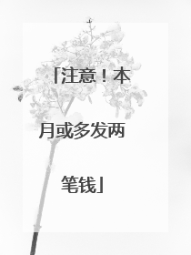 注意！本月或多发两笔钱