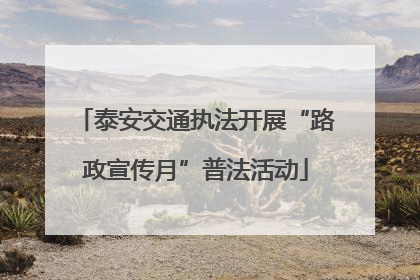 泰安交通执法开展“路政宣传月”普法活动