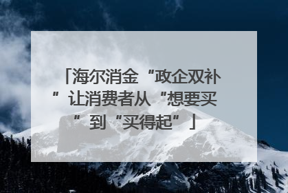 海尔消金“政企双补”让消费者从“想要买”到“买得起”