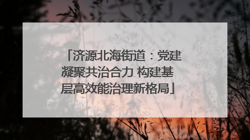 济源北海街道：党建凝聚共治合力 构建基层高效能治理新格局