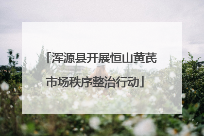 浑源县开展恒山黄芪市场秩序整治行动